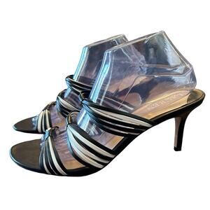 Lauren Ralph Lauren Nappa Leather Strappy Slip On Dressy Evening Heels NEW 10